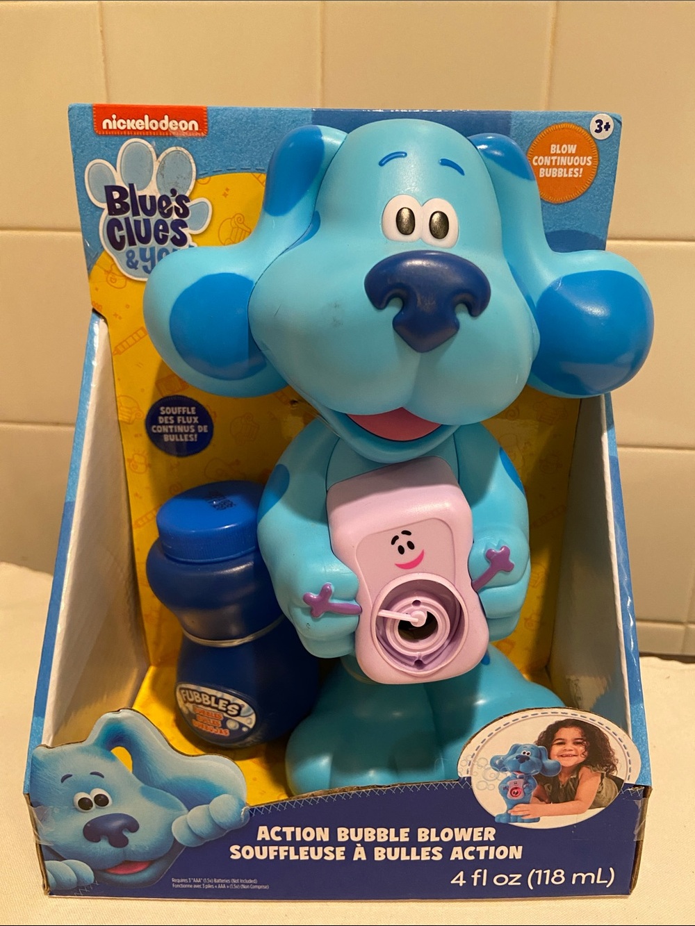 🌺Nickelodeon Blue's Clues Action Bubble Blower Toy Complete with Bubbles